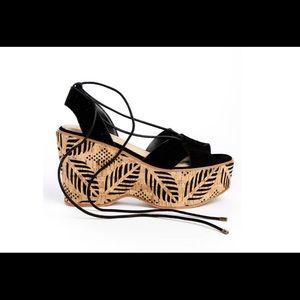 New SBICCA CORK Suede Sandal Wedge 8 NIB